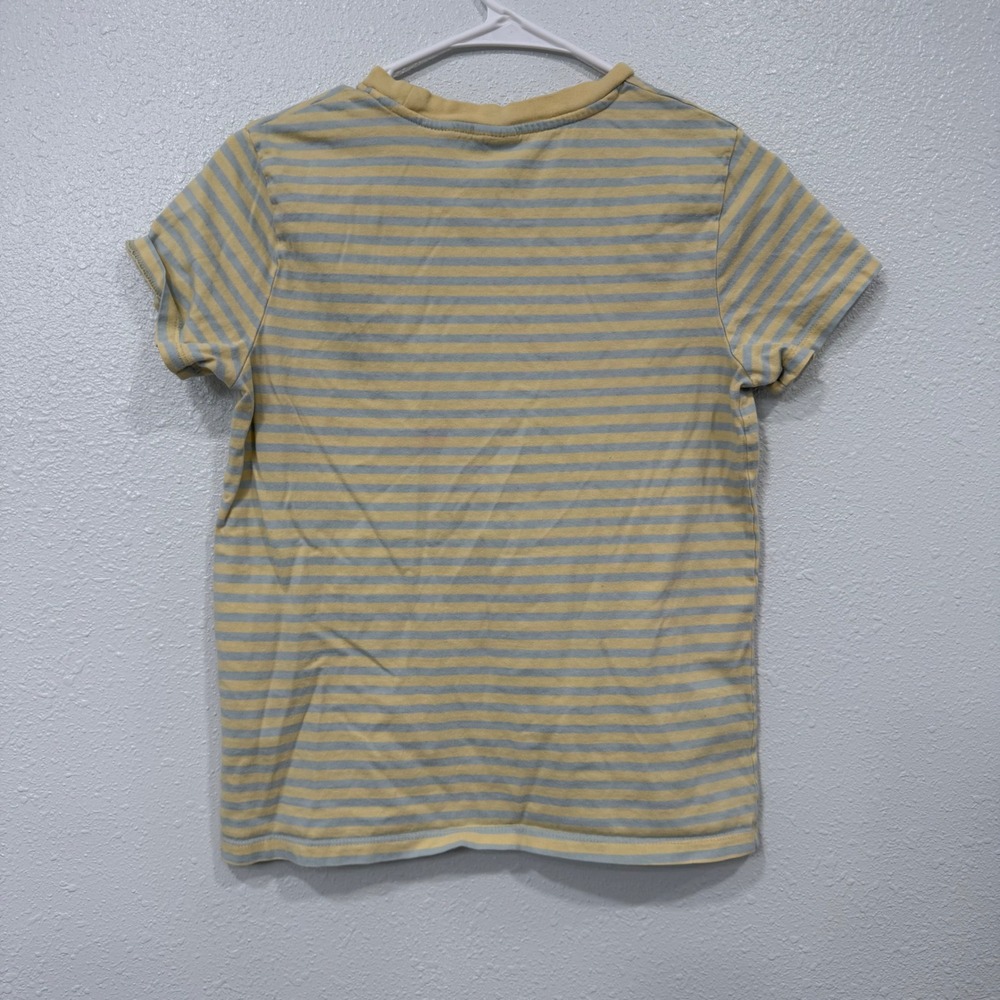 Levis Kids Striped Short Sleeve T-Shirt Yellow Blue Cotton Logo Tee Size S‎ - Picture 2 of 7